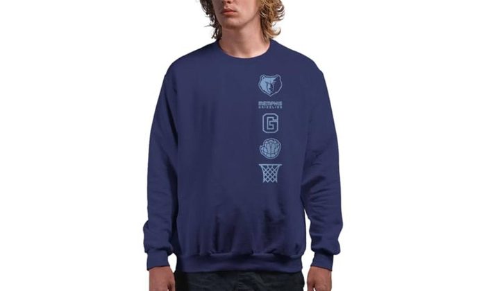 Junk Food Logotipo masculino padrão x NBA-LC Stacked - oficialmente licenciado adulto gola redonda