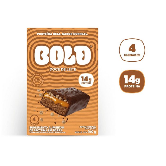 Bold Barra de Proteína Doce de Leite 14g Kit com 4 Unidades