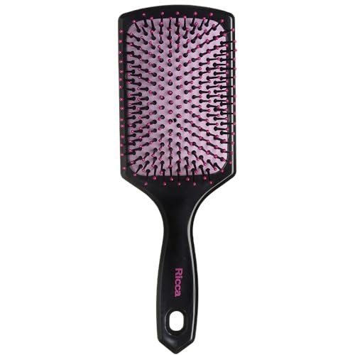 Ricca, Escova Black Pink, Raquete, Desembaraça e escova, Para todos os tipos de cabelos