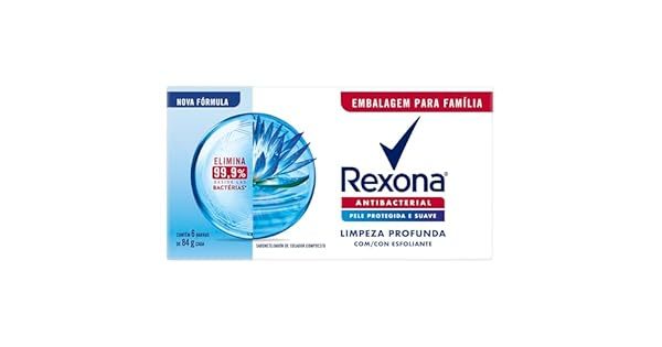 Rexona Pack Sabonete Em Barra Antibacterial Limpeza Profunda Envoltório 6 Unidades De 84G Cada Leve Mais Pague Menos