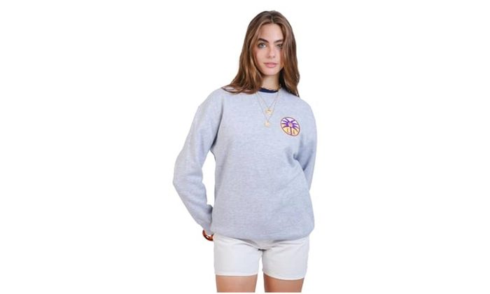 Ultra Game Moletom feminino padrão WNBA Official Velvet Plush Crew, cinza mesclado P