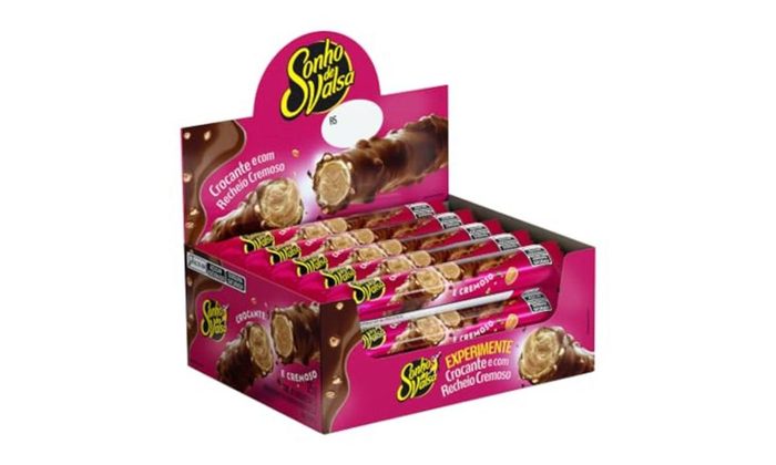 Stick Wafer Recheado Sonho de Valsa Sabor Chocolate - Display com 15 unidades de 25g