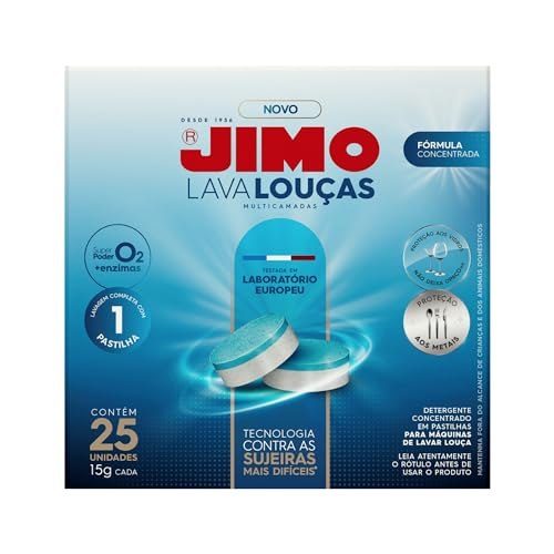 JIMO Lava Louça Multicamadas Detergente Concentrado para Máquinas de Lavar Louças 25 pastilhas