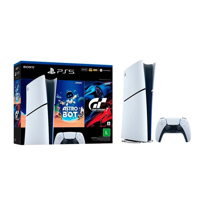 Console Sony PlayStation 5, Edição Digital, Ssd 825Gb, Controle Sem Fio DualSense + 2 Jogos Digitais