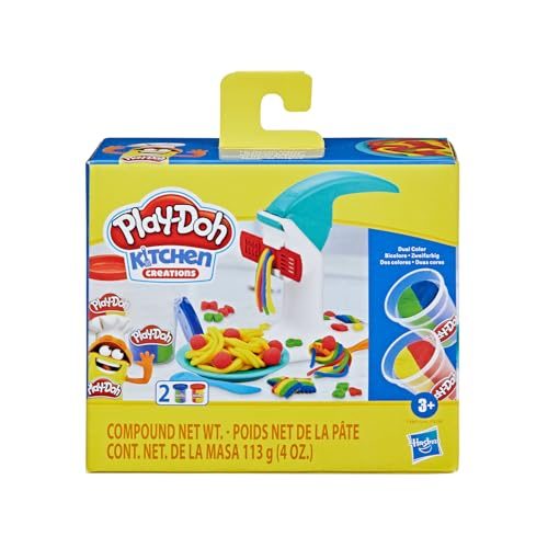 Play-Doh, Massinha de Modelar Infantil, Kitchen Creations, Macarrão Mágico Conjunto de Brinquedo com Acessórios e 2 Potes A partir de 3 Anos