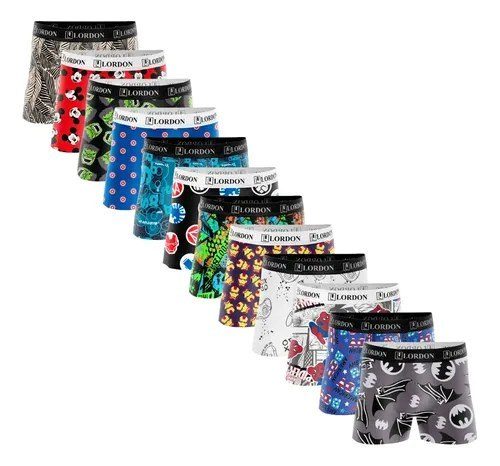 Cueca Masculina Boxer Kit 10 Infantil Juvenil Atacado