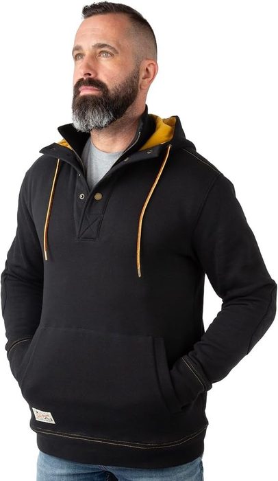 Suéter com capuz Shoveler Ring Neck 1/4 Zip Hoodie Field & Stream Masculino, Tam XGG