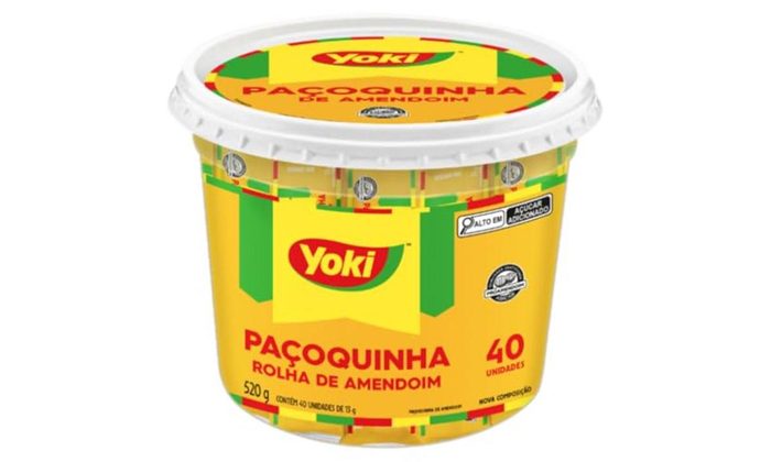 doce yoki paçoquinha amendoim pote 520g