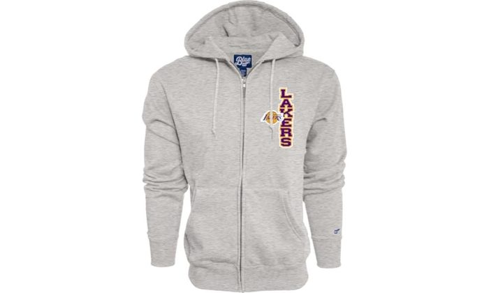 moletom blue 84 nba com capuz zíper cinza mesclado