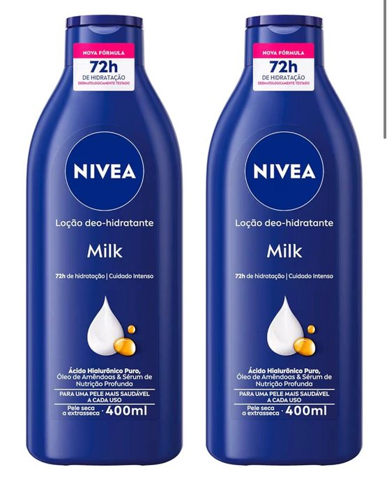 loção hidratante nivea milk pele seca a extrasseca 400ml