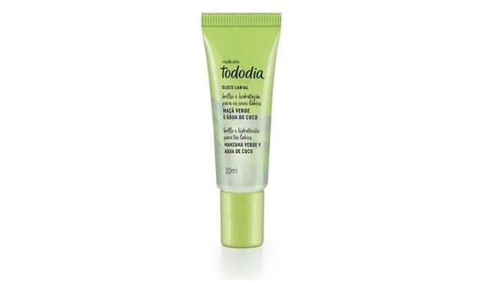 gloss labial natura tododia maçã verde e água de coco 10ml sem cor