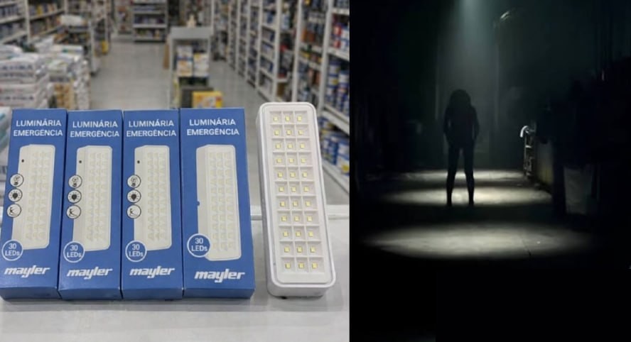 luminária de emergência kit 5 luminárias de emergência 30 leds bateria recarregável