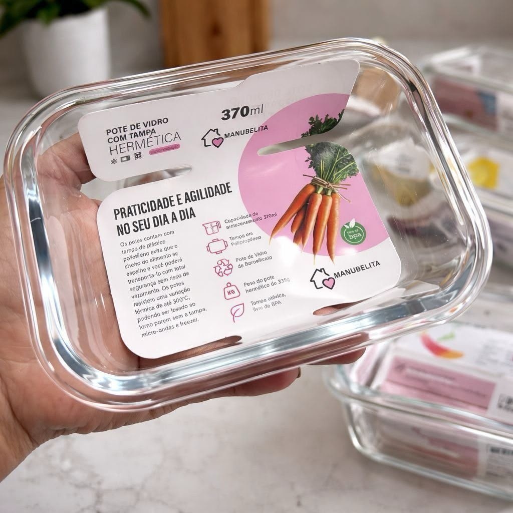 organização doméstica pote de vidro kit com 10 potes vidro hermético 370ml