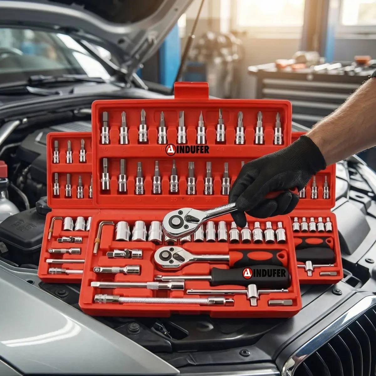 ferramentas kit chave catraca soquete 46 peças