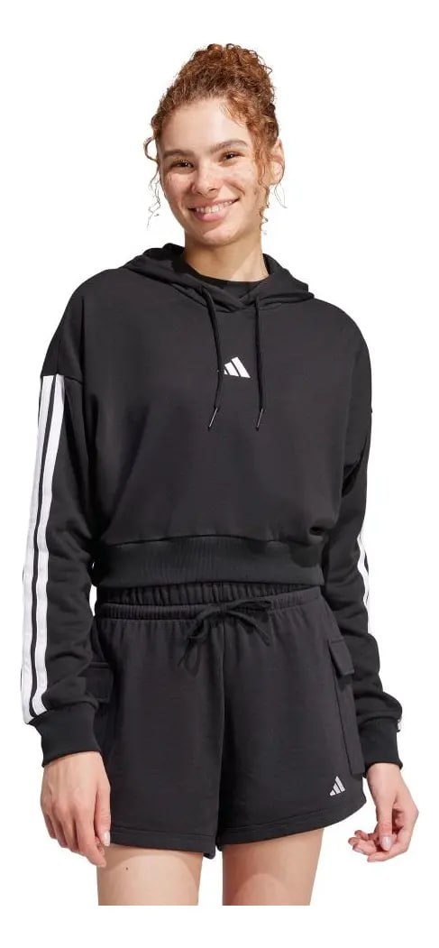 roupas adidas essentials french terry crop 3 listras