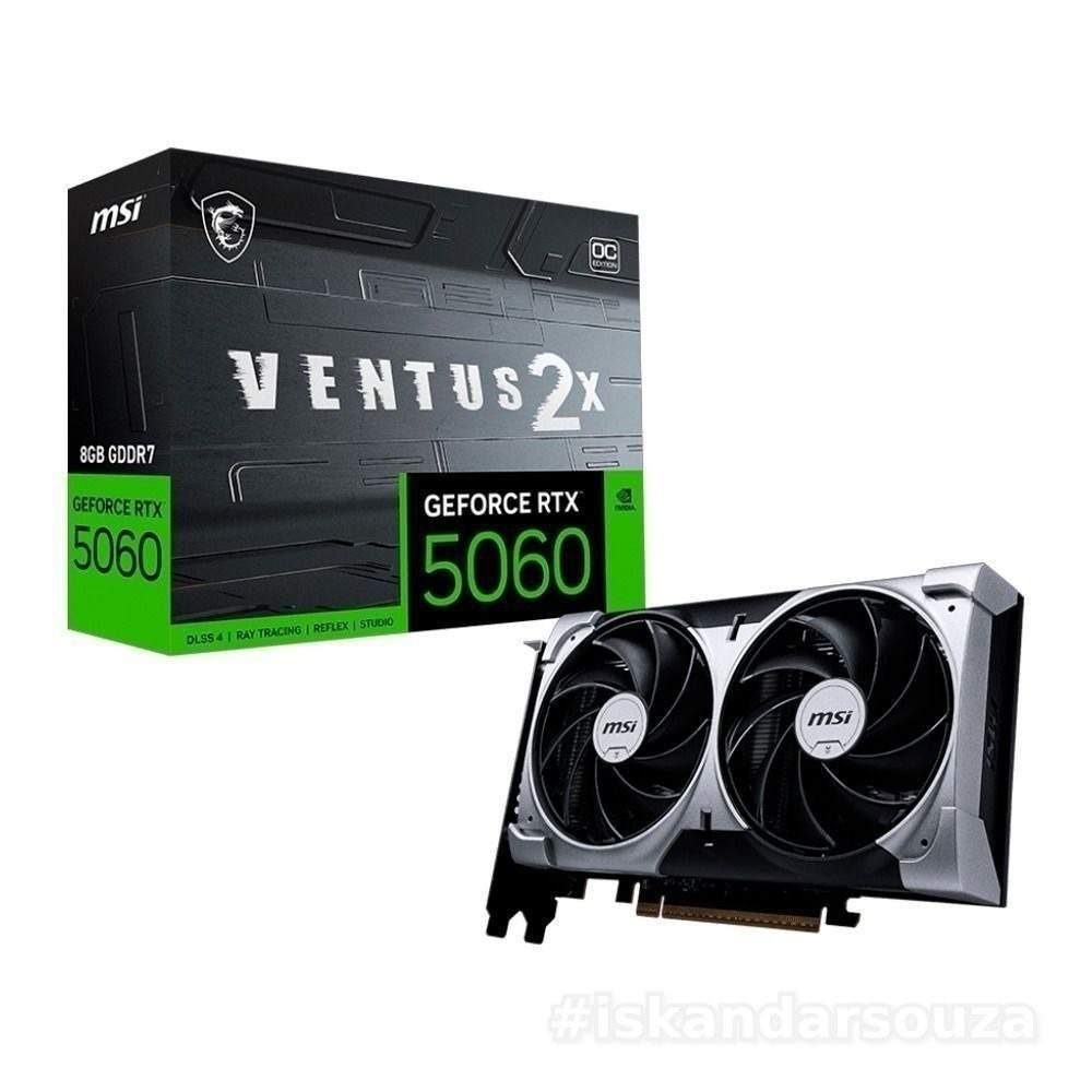 placa de vídeo msi rtx 5060 8gb ventus 2x oc blackwell 912-v537-017