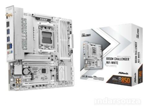 placa mãe asrock b850m challenger wifi white am5