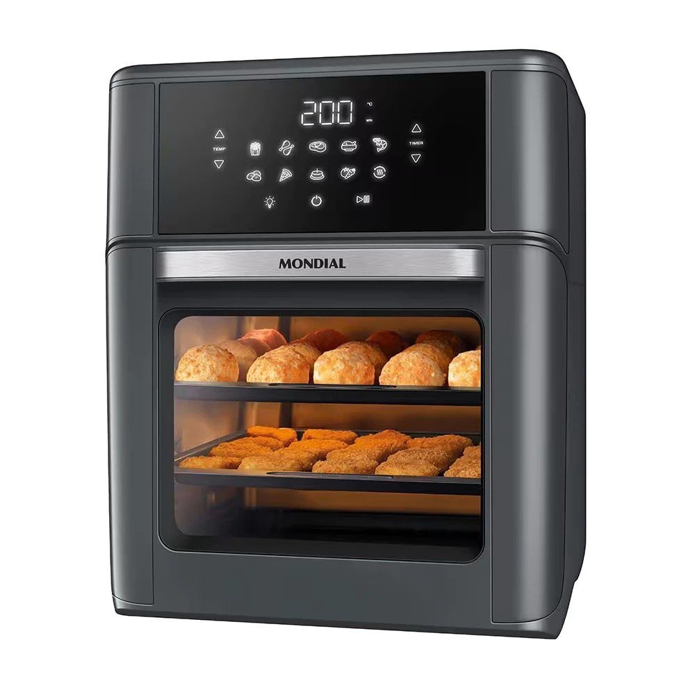 fritadeira air fryer oven mondial afon-12l-fg 12l digital 2000w