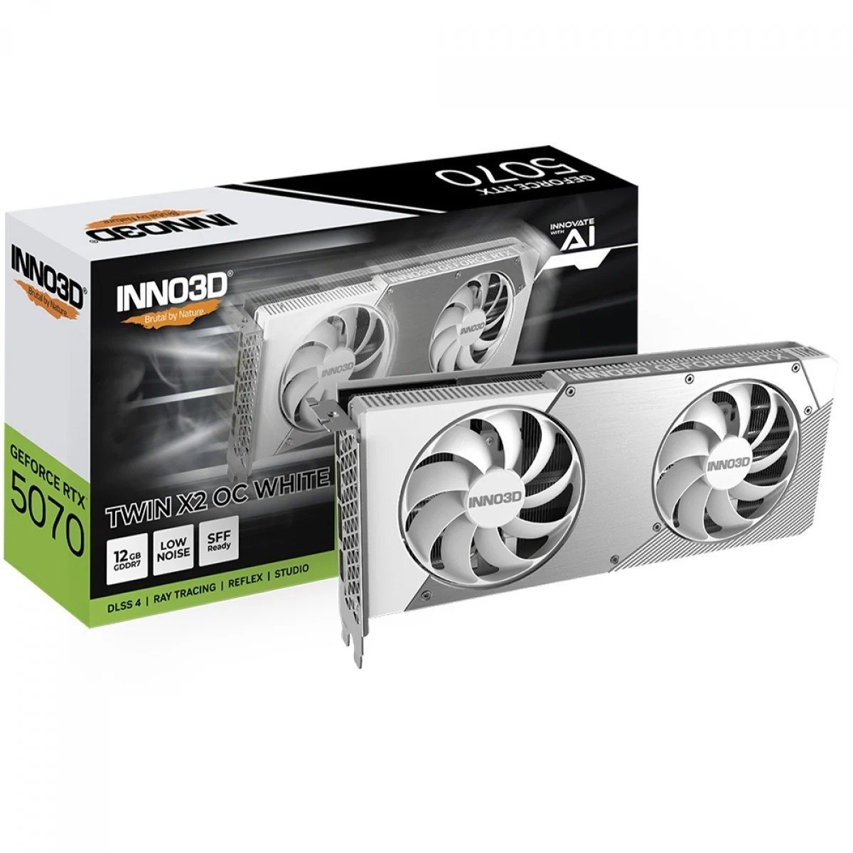 placa de vídeo inno3d geforce rtx 5070 twin x2 oc white 12gb gddr7
