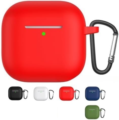 acessórios para fones de ouvido apple airpods 4ª geração silicone com mosquetão vermelho