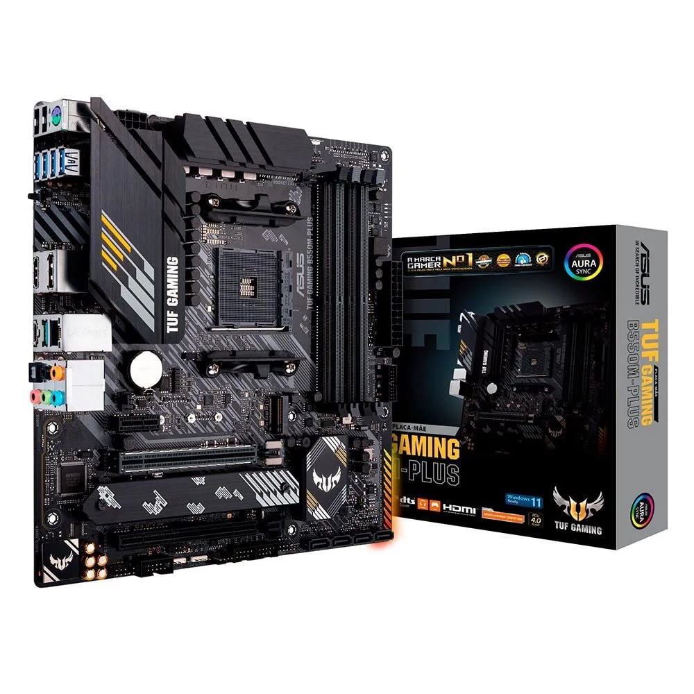 placa mãe asus tuf gaming b550m-plus am4 ddr4 m-atx preto