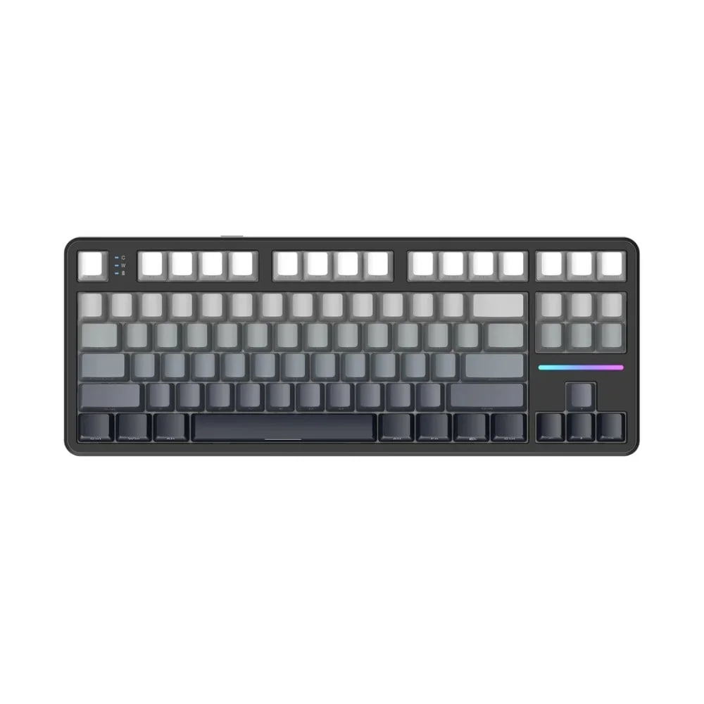 teclado gamer attack shark x87 rgb tri-mode wireless bluetooth usb-c moonlit night