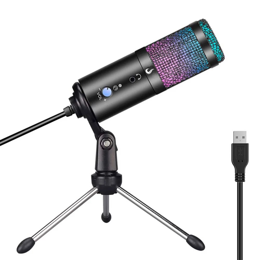 microfone rise mode elite 03 rgb usb podcast e streaming preto rm-me-03-b