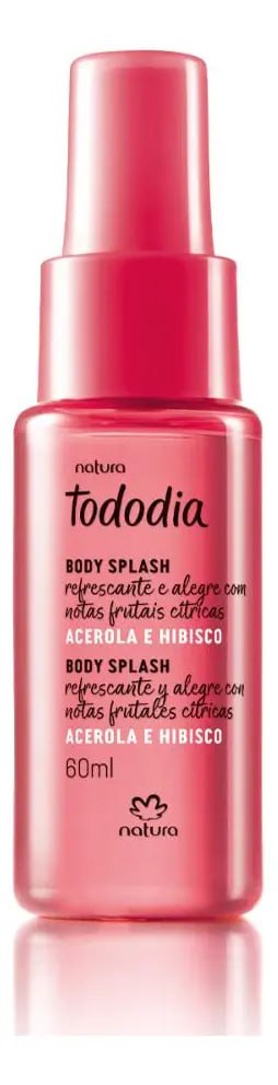 perfumes natura tododia acerola e hibisco mini body splash 60ml