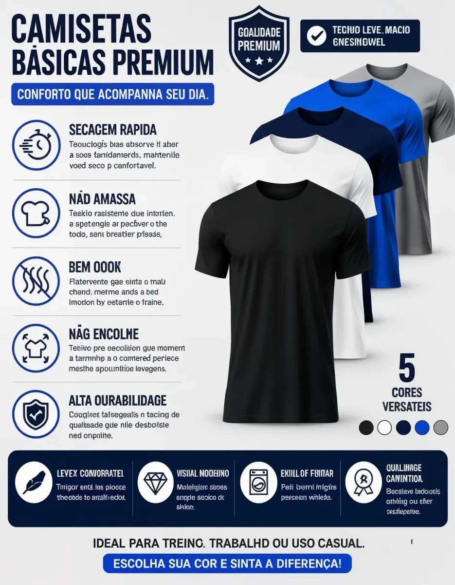roupas camisetas masculinas básicas dry fit lisa traditional