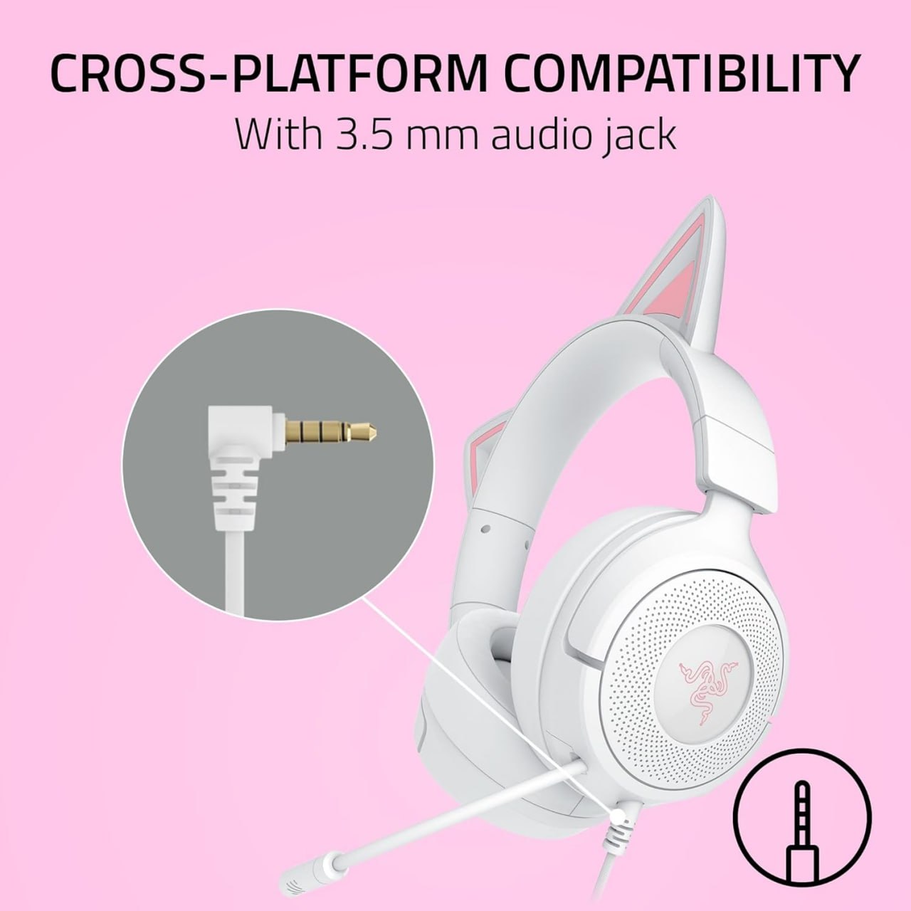fones de ouvido razer kraken kitty v3 x com fio