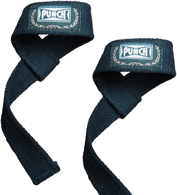 acessórios punch strap musculação preto par 100% algodão
