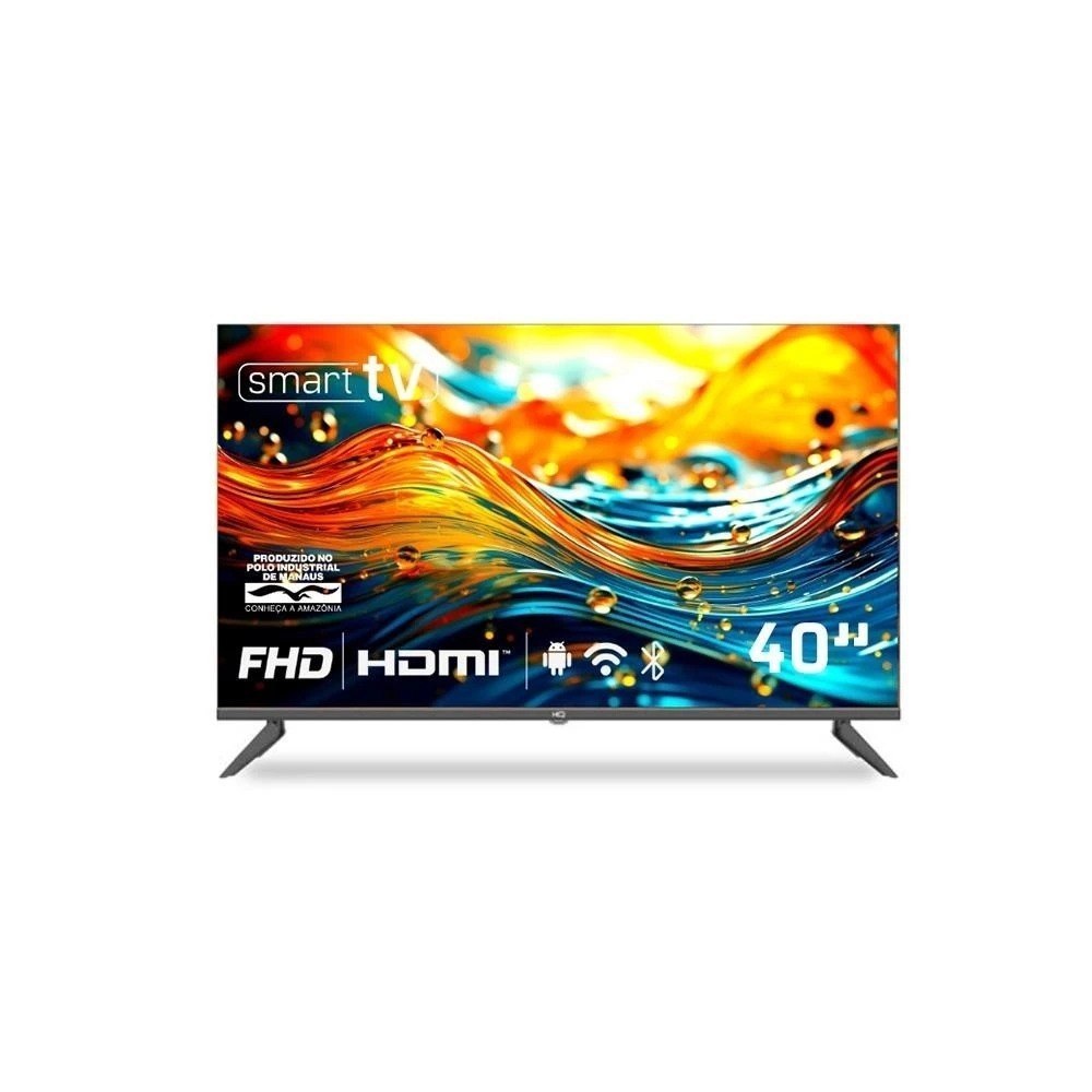 Smart Tv Hq 40" Full HD tela sem bordas Android 12 design Slim