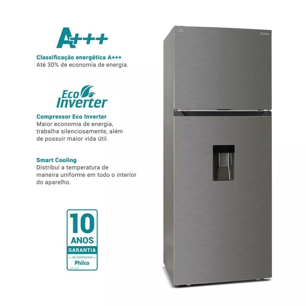 geladeira philco eco inverter duplex inox prf501ti 413l