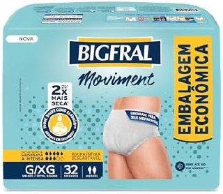 roupas bigfral moviment g/xg 32 unidades