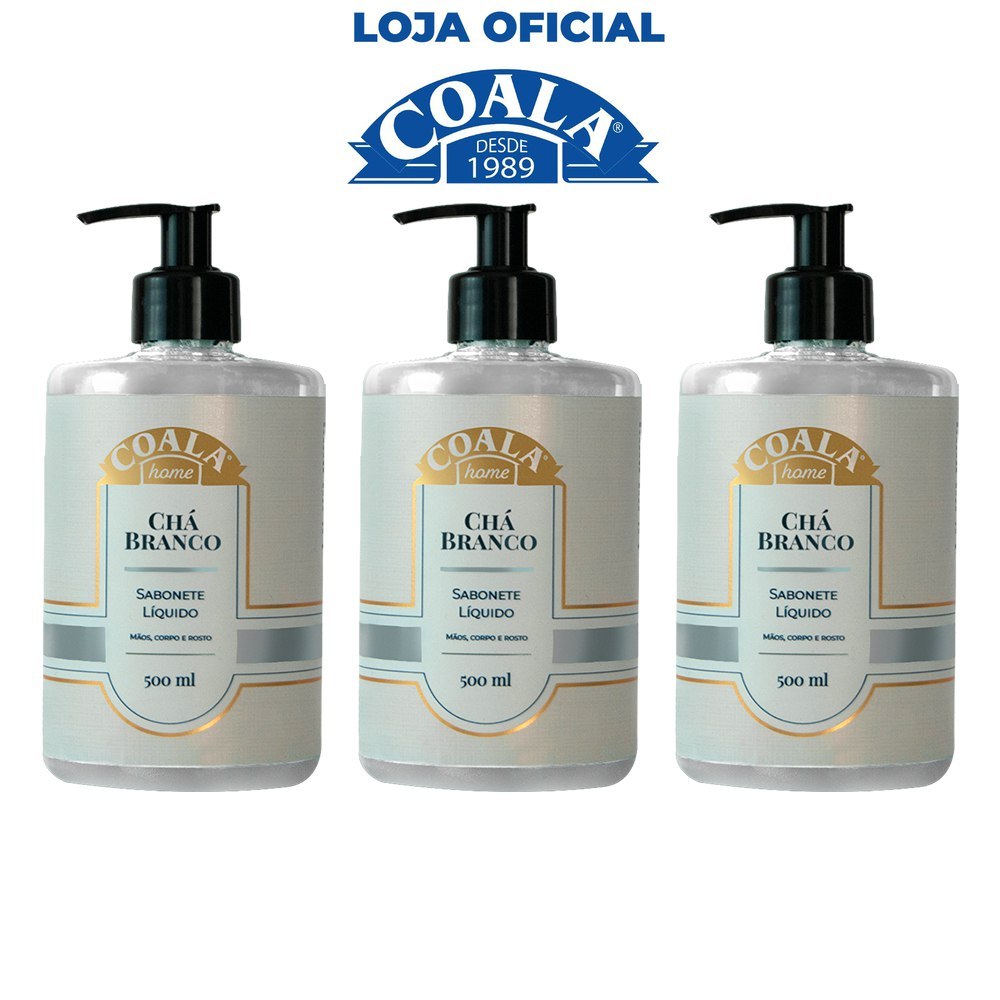 higiene pessoal sabonete liquido cha branco 500 ml kit 3 unidades