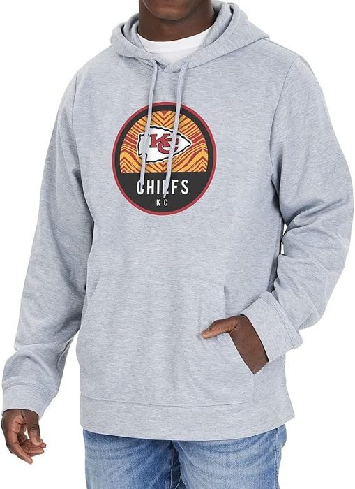 Zubaz Moletom masculino com capuz cinza oficialmente licenciado pela NFL, cor do time
