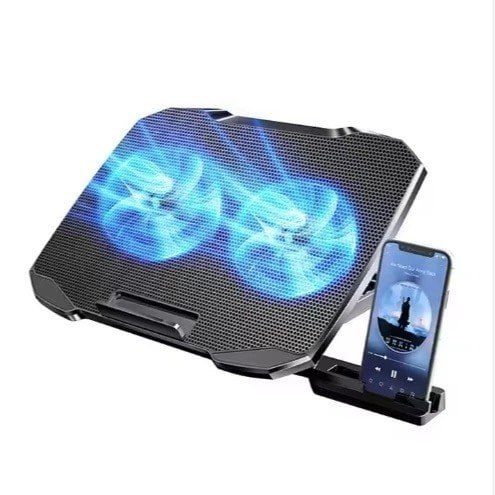 Suporte Notebook Base Mesa Led Refrigerada Ventilação Cooler Silenciosa com Suporte para Celular