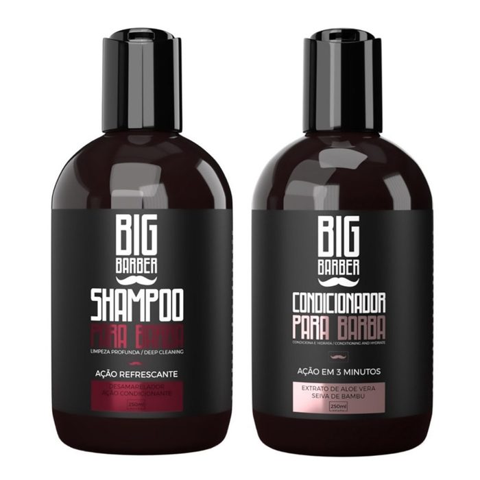 Kit Shampoo e Condicionador Para Barba Big Barber 250ml