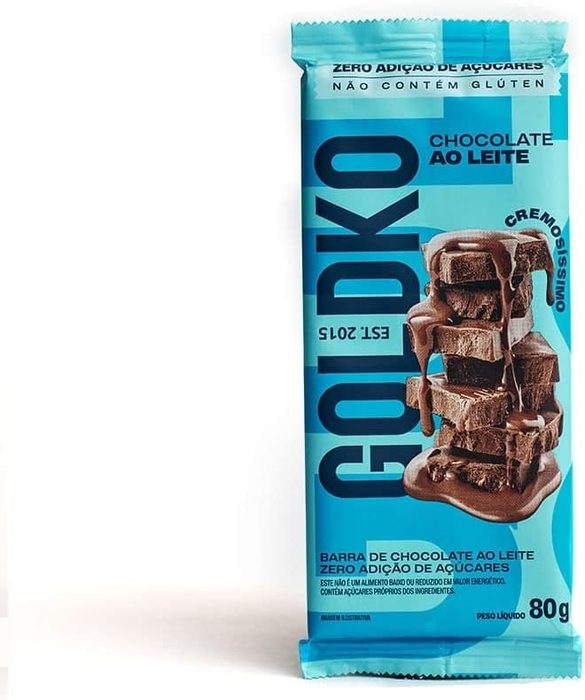 Tablete de Chocolate ao leite 36% cacau zero adição de açúcares- 80g