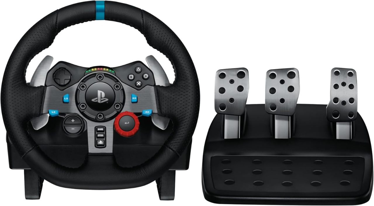 volante e pedais logitech g29 driving force com force feedback ps5 ps4 ps3 pc