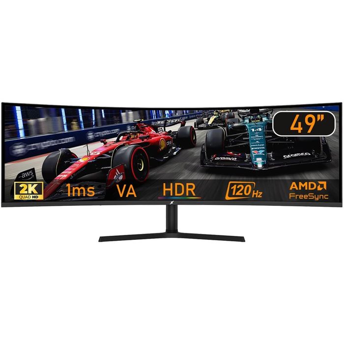 Monitor Gamer SuperFrame Enterprise, 49 Pol, Curvo, UltraWide, Dual Quad HD, VA, 1ms, 120Hz, FreeSync/G-Sync, SF-MN-ENT49QDVCC2C