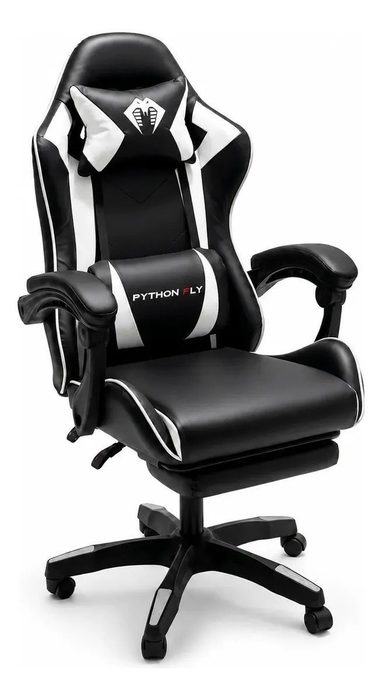Cadeira Gamer Python Fly GC01 Ergonômica com Apoio para Pés e Encosto Reclinável até 150kg