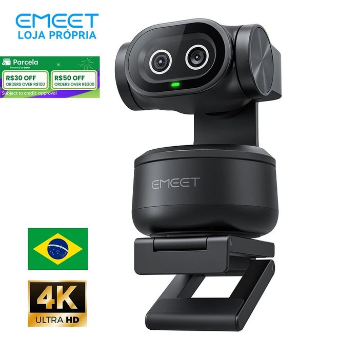 Webcam Emeet PIXY 4k Ai Tracking Autofoco Dual Webcam 300° Ptz Camera Para Pc