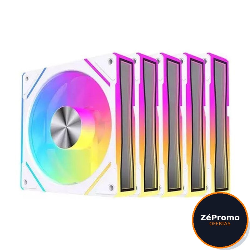 kit ventoinhas acegeek silverline argb 5x120mm branco