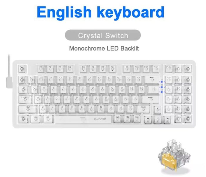 Teclado Mecânico E-Yooso Z94, RGB, 94 teclas