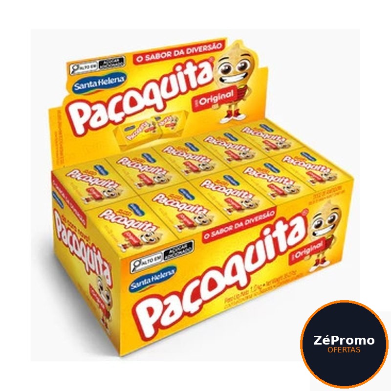 alimentos paçoquita quadrada embalada display 1kg 50 unidades 20g