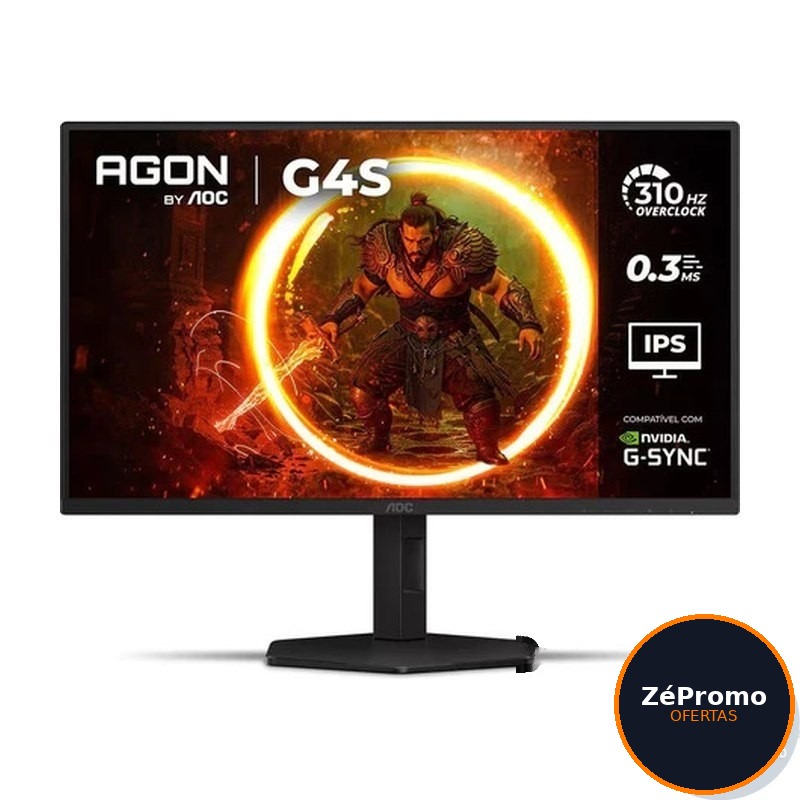 monitor gamer aoc 25g4s/p/57 310hz 0,3ms 24,5