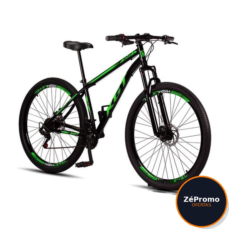 bicicleta kgt shift aço carbono freios a disco 21 marchas aro 29
