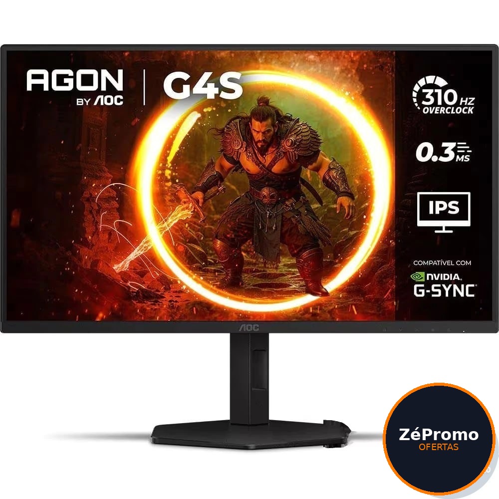 monitor gamer aoc 25g4s/p/57 310hz 0,3ms 24,5