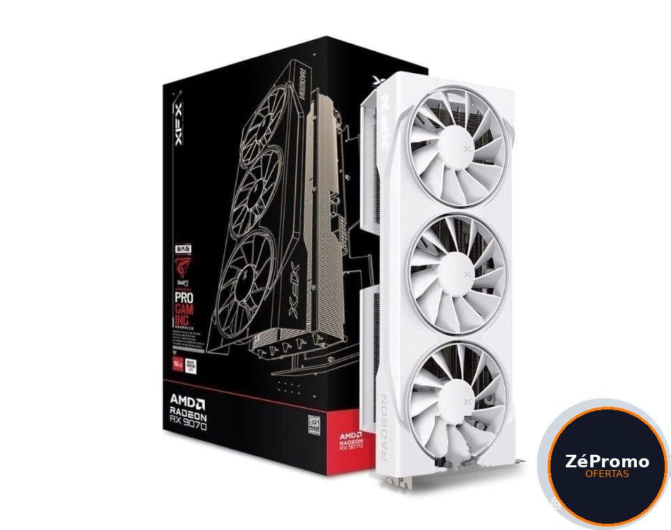 placa de vídeo xfx rx 9070 16gb swift gaming white